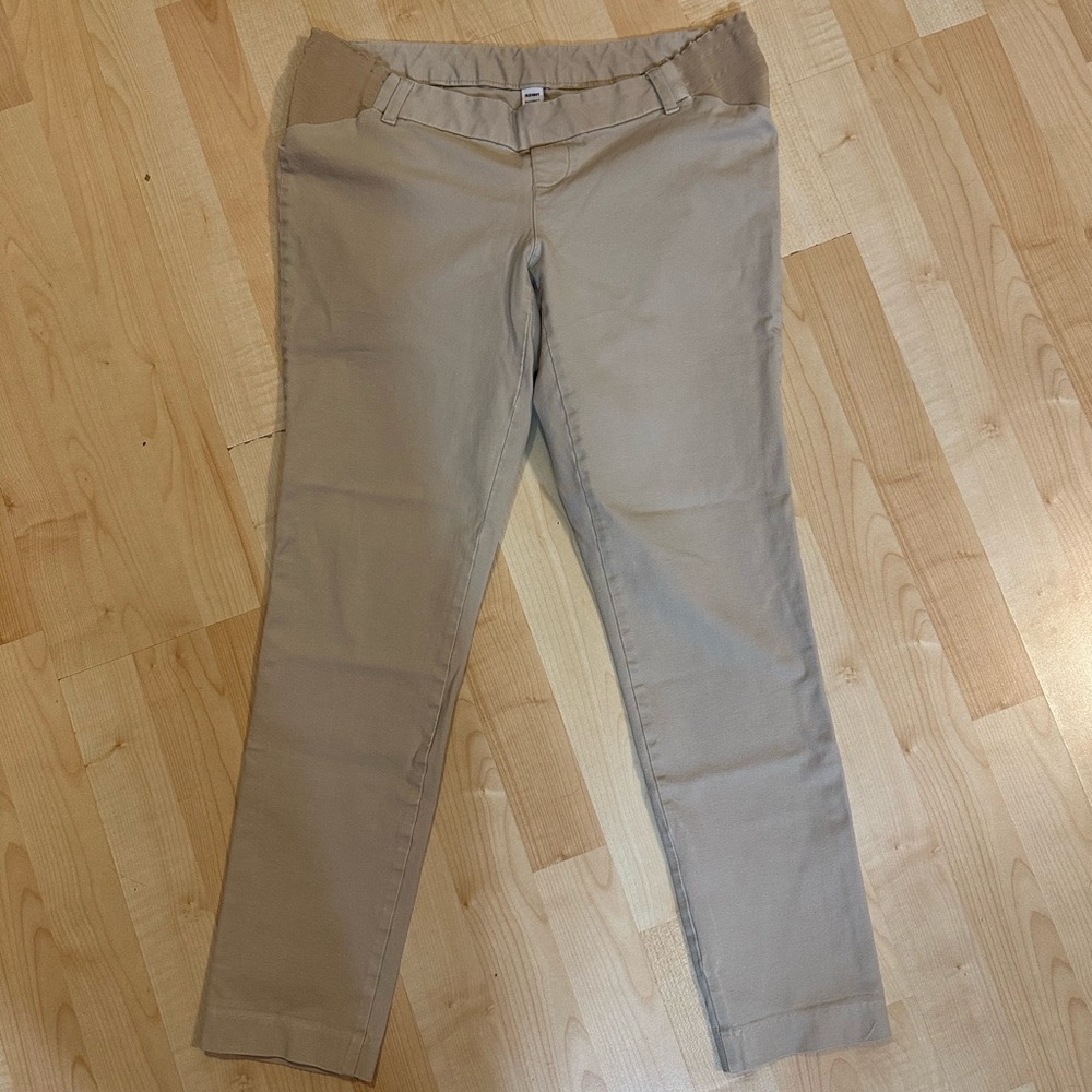 Khaki Colored Maternity Pants - Size 6 - under belly band